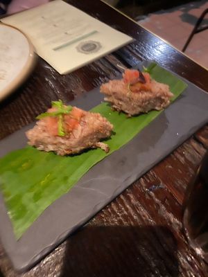Rice cake appetiser  at INDU Dining in Sydney