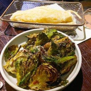 Maple Brussels sprouts ans paratha  at INDU Dining in Sydney