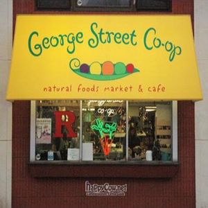 Front awning of the store. at George Street Co-op & Cafe in New Brunswick