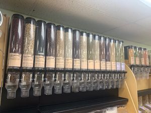 Bulk beans w/ bulk lentils to right at George Street Co-op & Cafe in New Brunswick