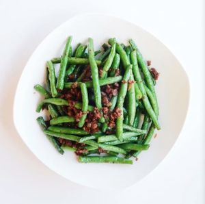 Green Beans w/ Beyond Meat at Cozy Wok in Oakland