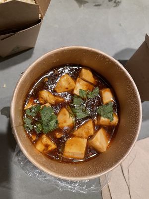 Mapo Tofu w/beyond meat at Cozy Wok in Oakland