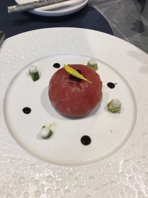 Tomato ceviche at Emerald 珺 in Hong Kong Island