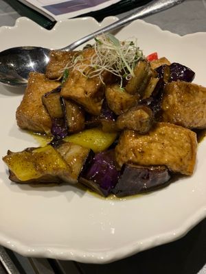 Tofu and eggplant  with toona sauce at Emerald 珺 in Hong Kong Island