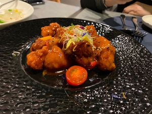 Monkey head mushroom with osmanthus sauce at Emerald 珺 in Hong Kong Island
