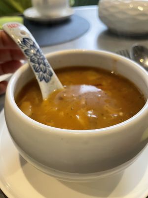 Tom yum soup from exec lunch set - excellent   at Emerald 珺 in Hong Kong Island