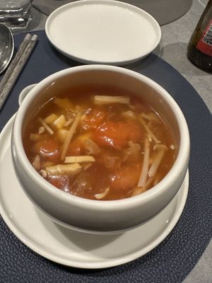 Hot and sour soup  at Emerald 珺 in Hong Kong Island