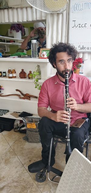 Some live jazzy and good vibes!   at Layla Restaurant Plants & Mushrooms in Puerto Morelos