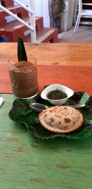 Empanada $50 at Layla Restaurant Plants & Mushrooms in Puerto Morelos