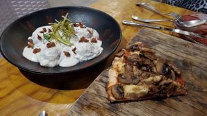 Delicious gluten free and vegan meal! It was so good I ate the pizza before I took a picture! We look forward to coming back. Once of the best meals we had in Yucatan! at Layla Restaurant Plants & Mushrooms in Puerto Morelos