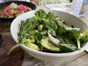 Simple salad, amazing   at Layla Restaurant Plants & Mushrooms in Puerto Morelos