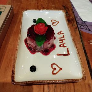 Cheescake at Layla Restaurant Plants & Mushrooms in Puerto Morelos