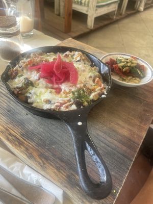 eggplant  at Layla Restaurant Plants & Mushrooms in Puerto Morelos