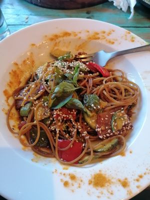 Pasta at Layla Restaurant Plants & Mushrooms in Puerto Morelos