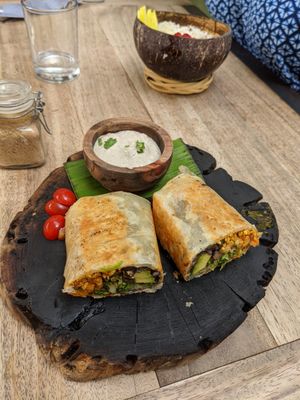 Tofu breakfast burrito at Rústica in San Miguel De Allende