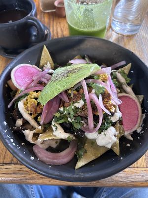 Chilaquiles verdes   at Rústica in San Miguel De Allende