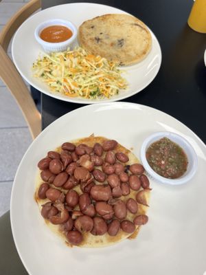 A bean arepa and a bean pupusa  at Tropical Cuisine Restaurant in Collegedale