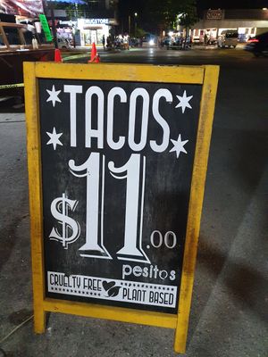 0.5 usd each taco at Perro No Come Perro in Tulum