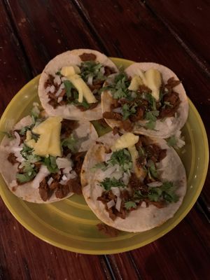 Pastor tacos  at Perro No Come Perro in Tulum