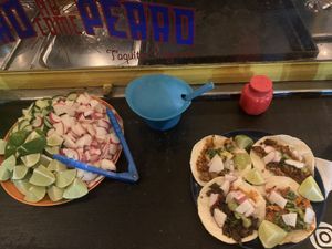 Excellent sauces! Try the spicy one  at Perro No Come Perro in Tulum