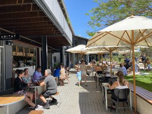 Outdoor seating at Vagabond in Byron Bay