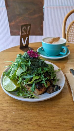 Mushrooms on Toast + Almond Chai at Vagabond in Byron Bay