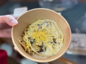 Vegan pasta at The Raw Kitchen Malaysia in Kuching