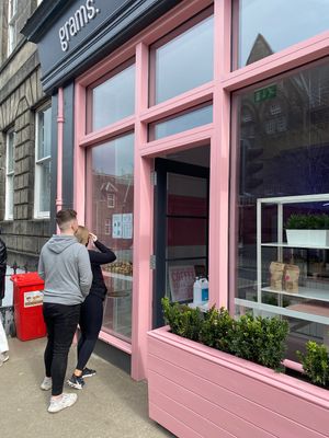 Outside at Grams in Edinburgh