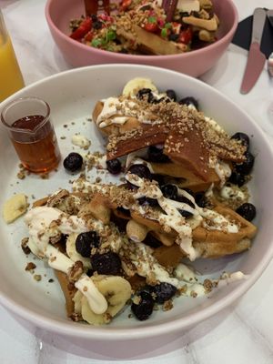 Vegan waffles- facon me crazy  at Grams in Edinburgh