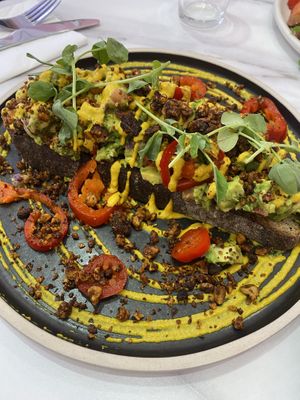 Avo toast  at Grams in Edinburgh