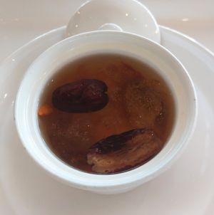 Braised Peach Gum with Red Dates and Wolfberry 紅棗杞子燉桃膠 (Vegan) at Hong Kong Adventist Hospital Cafeteria in New Territories