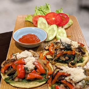 Sweet Potato Pizza with Homemade Vegan Parmesan Cheese at VEJO - The Vege journey in Hanoi