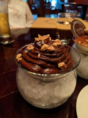 Avocado Chocolate Mousse with hazelnuts at Ronda Locatelli in Dubai