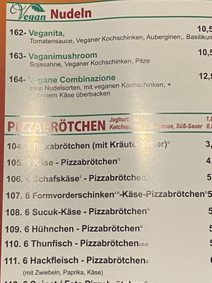 Vegan noodle dishes   at Pizzeria Verona in Wiesbaden