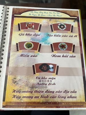 Menu  at Thien Tam in Lao Cai