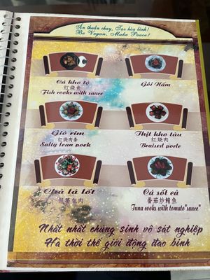 Menu  at Thien Tam in Lao Cai