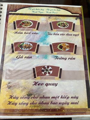 Menu  at Thien Tam in Lao Cai