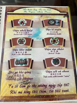 Menu  at Thien Tam in Lao Cai