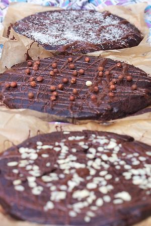 chocolate cakes at the Suppe & Mucke street festival at Radikalecker in Berlin