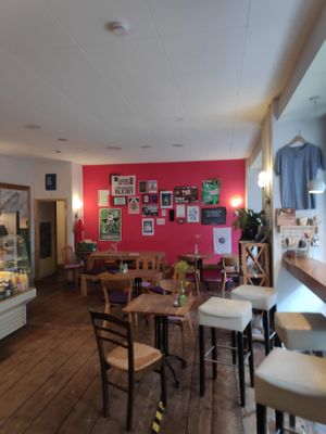 Café from inside at Radikalecker in Berlin