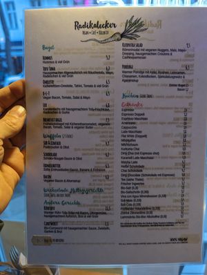 Speisekarte deutsch at Radikalecker in Berlin