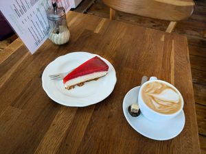 New York Cheeze Cake and Cappucino at Radikalecker at Radikalecker in Berlin