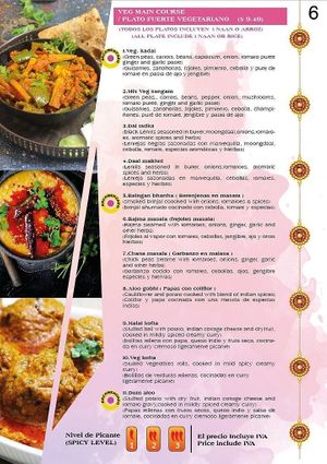 Vegetarian main course at Indian Tadka in Quito