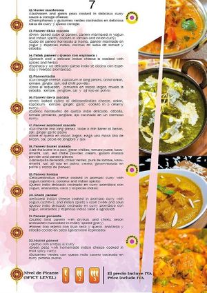 Vegetarian main course at Indian Tadka in Quito