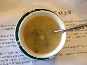 Miso soup is awesome!!! at Veggie Heaven in Teaneck