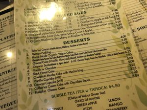 Menu   at Veggie Heaven in Teaneck