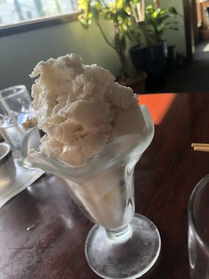 Coconut sorbet   at Veggie Heaven in Teaneck