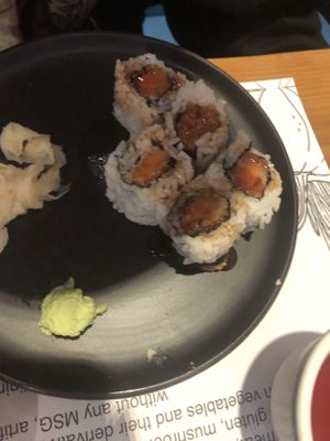 Sweet potato roll   at Veggie Heaven in Teaneck