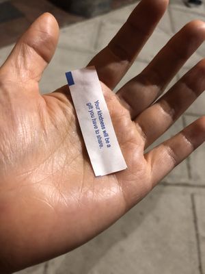 Fortune cookie   at Veggie Heaven in Teaneck