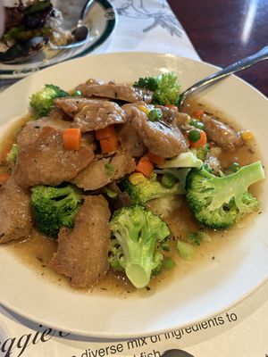 Herbed chicken with gravy VGF   at Veggie Heaven in Teaneck